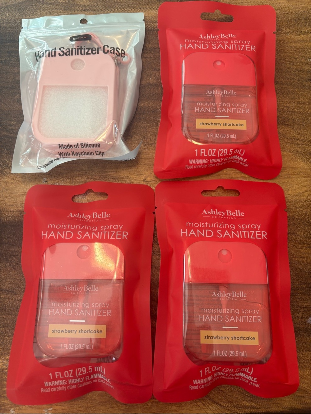 AshleyBelle Moisturizing Spray Hand Sanitizers Strawberry Shortcake 4 pack viral